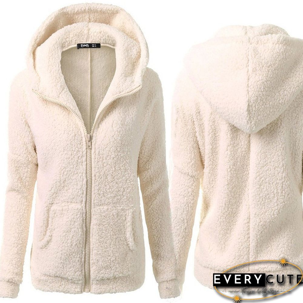 Women's Fashion Hooded Sweater Jacket Female Coat Women Casual Hoodie Coat Add Wool Sweatshirts
