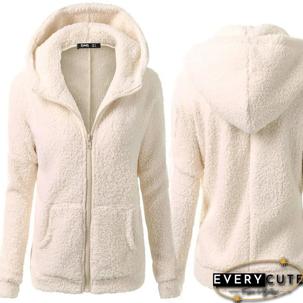 Women's Fashion Hooded Sweater Jacket Female Coat Women Casual Hoodie Coat Add Wool Sweatshirts