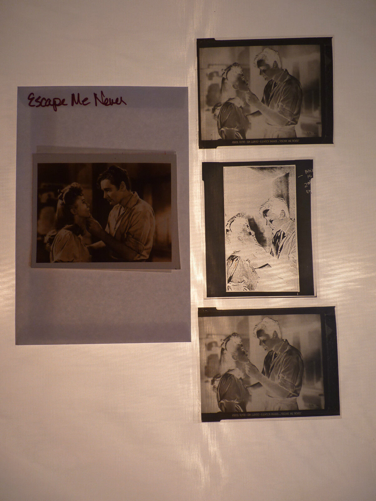 Escape Me Never Movie Errol Flynn (1) Photo Poster painting (3) Negative Lot
