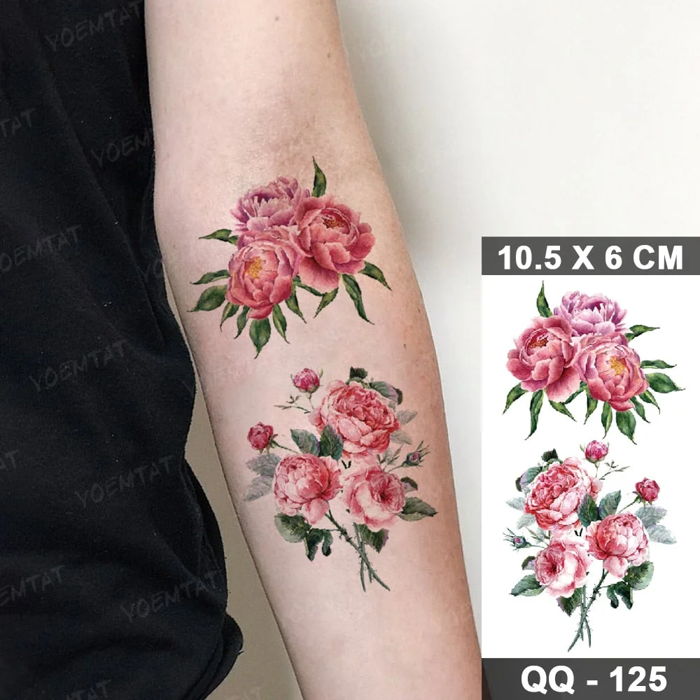 Transfer Temporary Tattoo Stickers Butterfly Flower Realistic Sexy Flash Tatoo Women Men Arm Waist Line Body Art Fake Tatto Cool