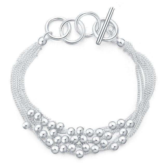 YOY-Silver color exquisite sandy Beads bracelet