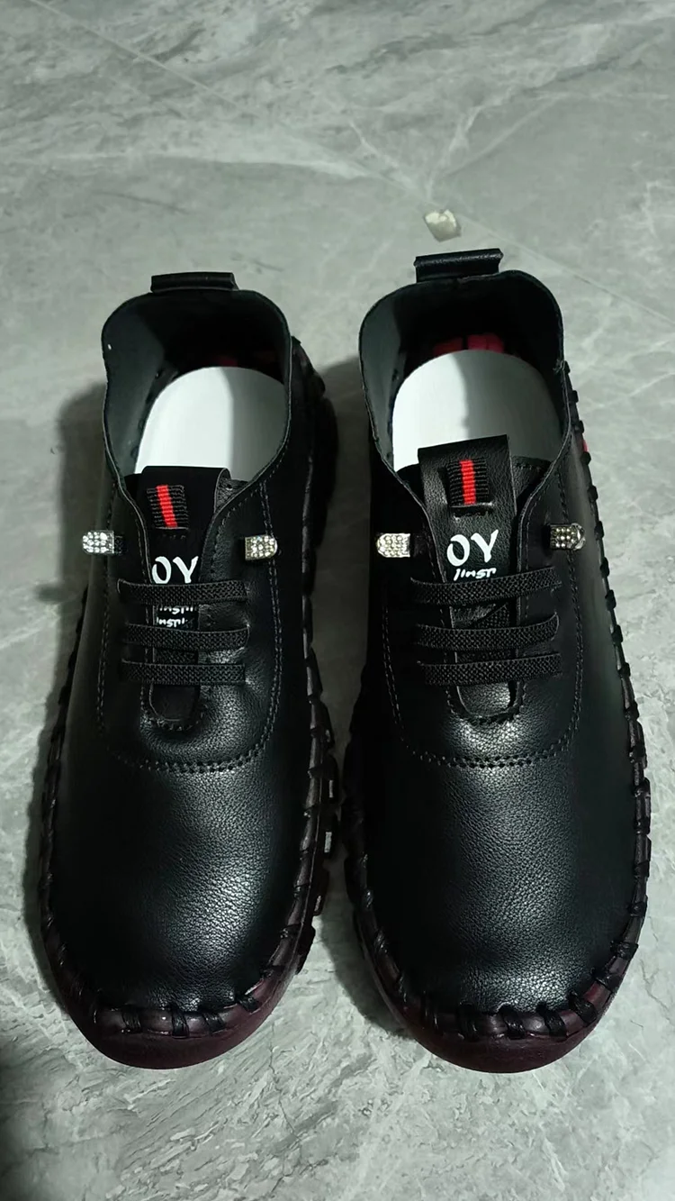 wWomen's Shoes Mother Shoes 23 New Tendon Bottom Soft Bottom Soft Surface hand-stitched pure color middle-aged and elderly casual women's shoes_ viptrois