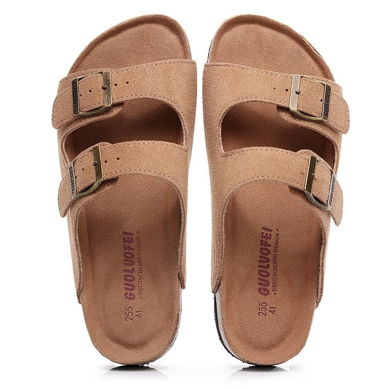 Canrulo Summer Men's Mule Clogs Slippers High Quality Classic Two Buckle Cork Slides Sandals Footwear For Men Women Unisex 35-46