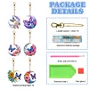 (US Local)6Pcs Double Sided Special Shaped Moon Butterfly Diamond Painting Keychain Decor