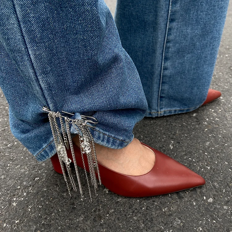 Metal Chain Tassel Pin Pants Anklet Ornament