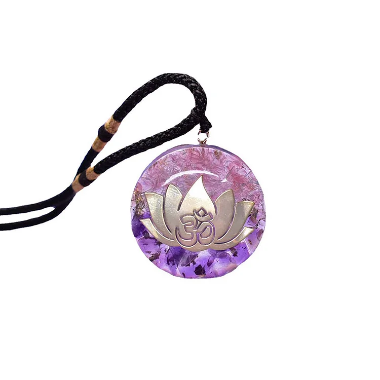 Amethyst with Rose Quartz Orgone Necklace 
