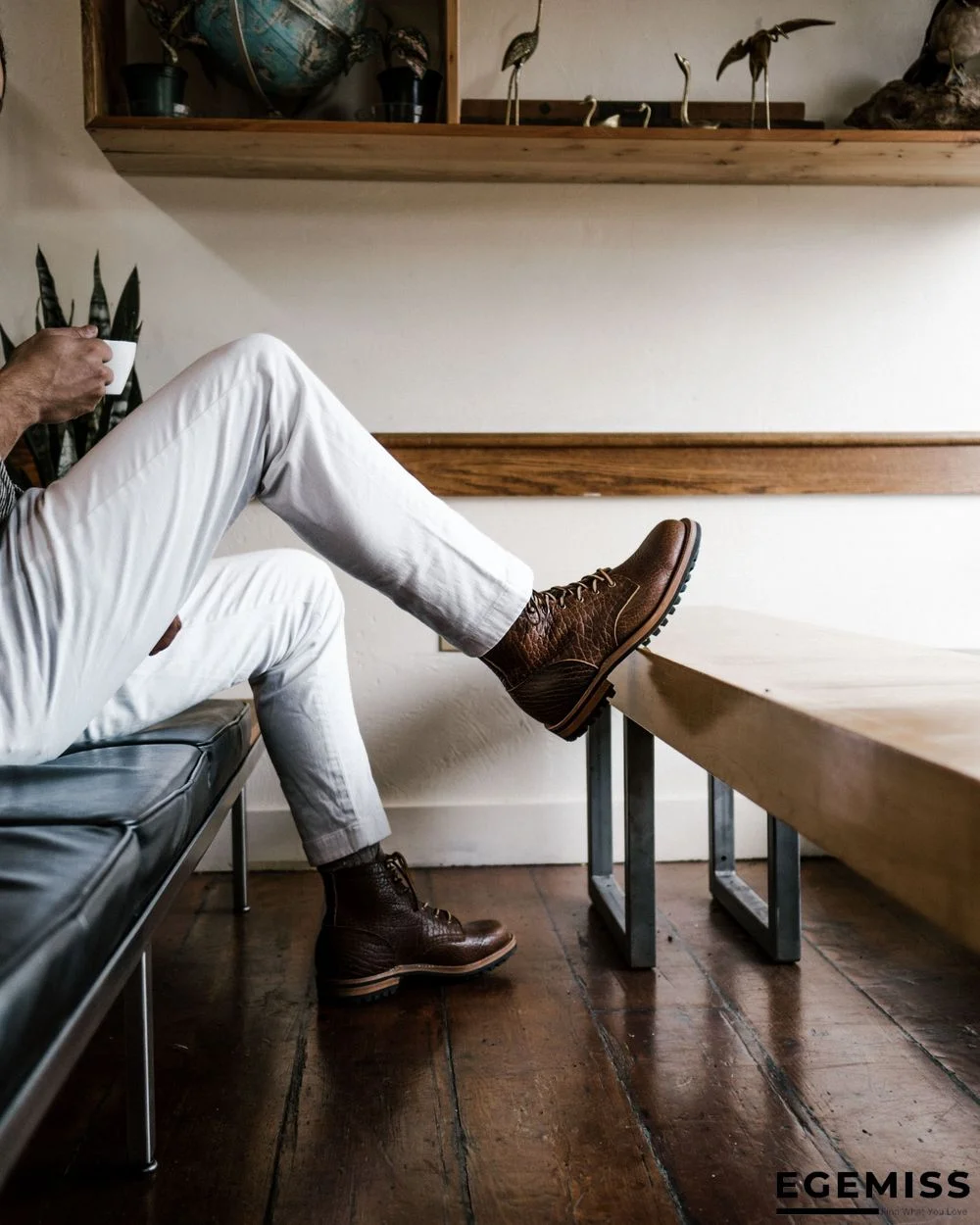 Cow Split Leather Men Boots Comfortable Boots Men Footwear Rubber Ankle Boots Men's Shoes | EGEMISS