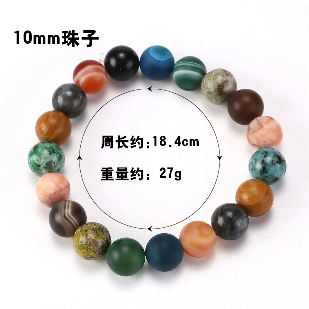 Cosmic Solar System Volcanic Stone Eight Planets Star Bracelet