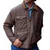 Men's Retro Thicken Pocket Turn-Down Collar Cotton Down Coat