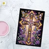 (US Local)50-Page A5 Size Cross Pattern Rhinestone Art Painting Notebook Kit for Gift