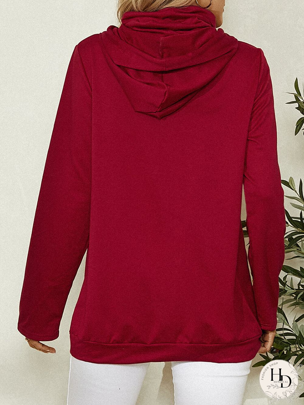 Cartoon Cat Printed Long Sleeve Snood Hoodie With Neck Gaiter