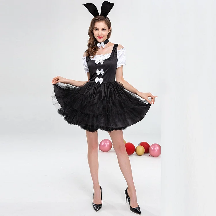 Easter Rabbit Costume Alice Wonderland Bunny Dress for Women-elleschic