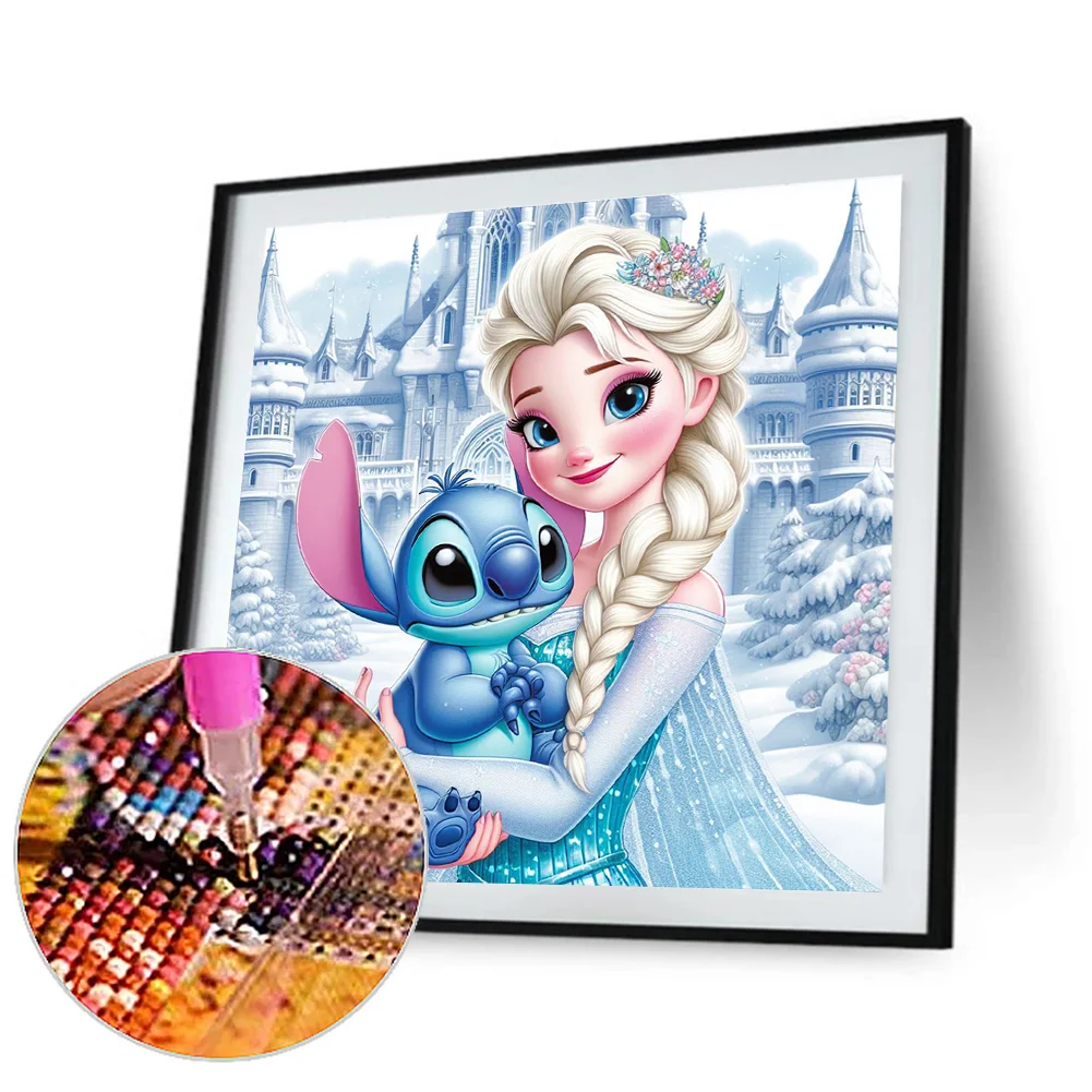 Diamond Painting - Full Round Drill - Princess Elsa Stitch(Canvas|40*40cm)