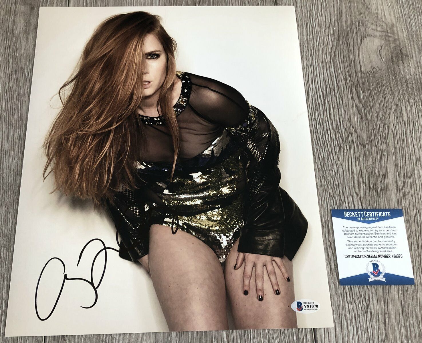 AMY ADAMS SIGNED ARRIVAL ENCHANTED 11x14 Photo Poster painting w/EXACT PROOF & BECKETT BAS COA