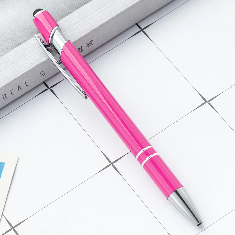 Factory Metal Pressing Pen Meji Capacitor Ballpoint Pen Aluminum Rod Spray Glue Gift Pen Touchscreen Stylus Printing Logo