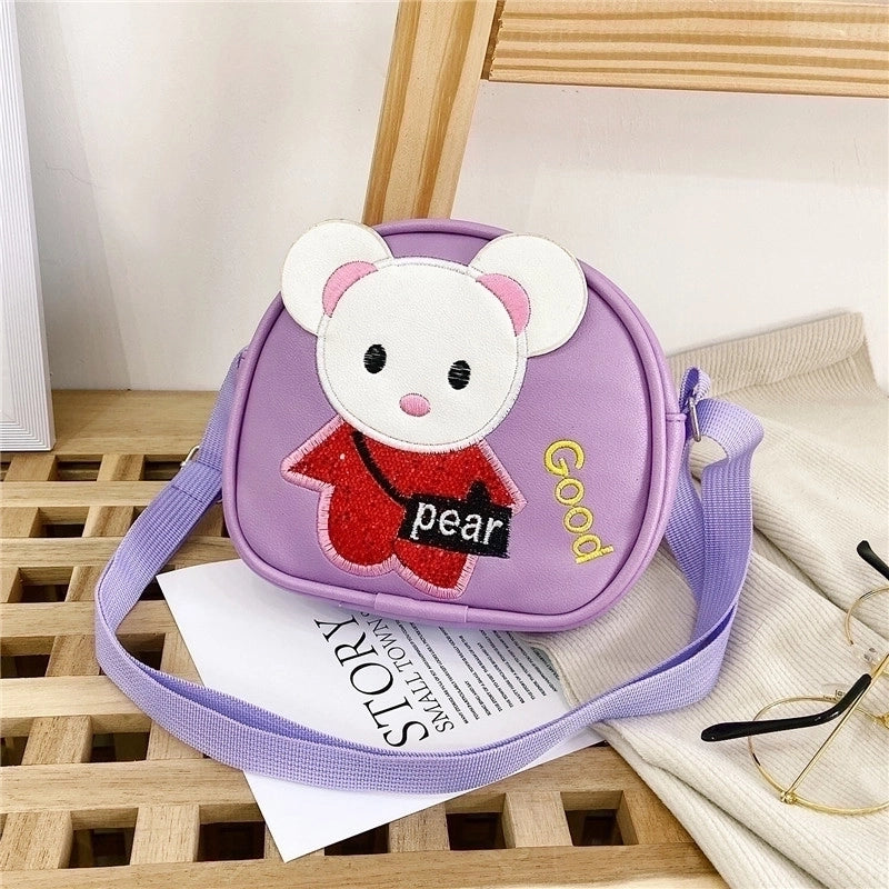 Kid’S Pu Leather Animal Cartoon Cute Semicircle Zipper Crossbody Bag