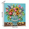 Framed Sunflower Blue Vase -  DIY Button Art Painting Kit for Creativity DIY Pearl Dot Crafts for Gift Home Wall Decor 30*30CM