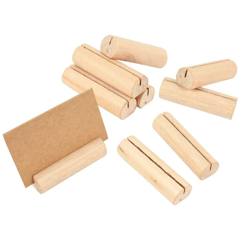 5/10pcs Rustic Wood Place Card Holder Wooden Photo Clip Stand Holders for Wedding Party Home Table Number Name Sign DIY Decor