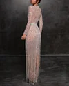 Sequined Fringed Dress Gown