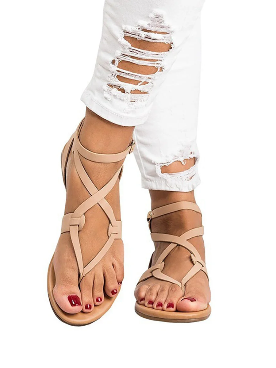 Lace-up casual Pinch flat sandalias planas