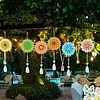 6PCS Flowers 5D DIY Diamond Painting Wind Chimes Suncatcher Kit Double Sided Diamond Art Kits Suncatcher with Crystal Pendant for Home Wall Window Decor Adults DIY Art Craft