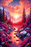 Luxury AB Velvet Diamond Painting Kit - Landscape