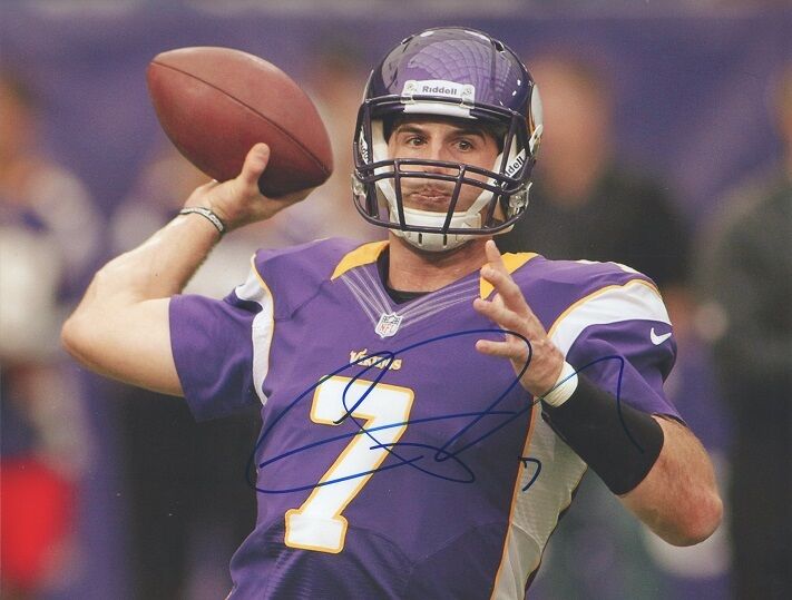 *CHRISTIAN PONDER*SIGNED*AUTOGRAPHED*Photo Poster painting*MINNESOTA*VIKINGS*COA*NFL*8.5X11