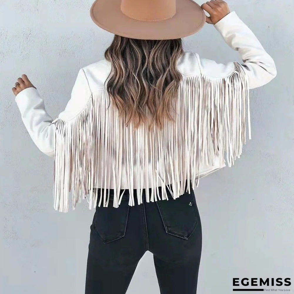 Long Sleeve Printed Tassel Jacket Women | EGEMISS