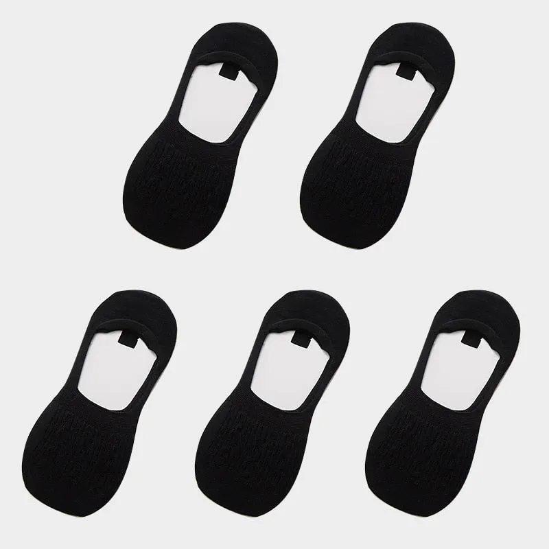 Candy Color Invisible Non-slip Low Cut Socks Fashion Women Casual Cotton Breathable Ankle Boat Socks 5Pairs