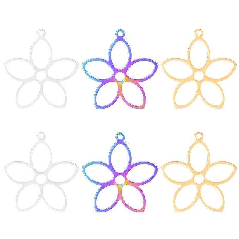 304 Stainless Steel Minimalist Plating Flower Pendant Necklace
