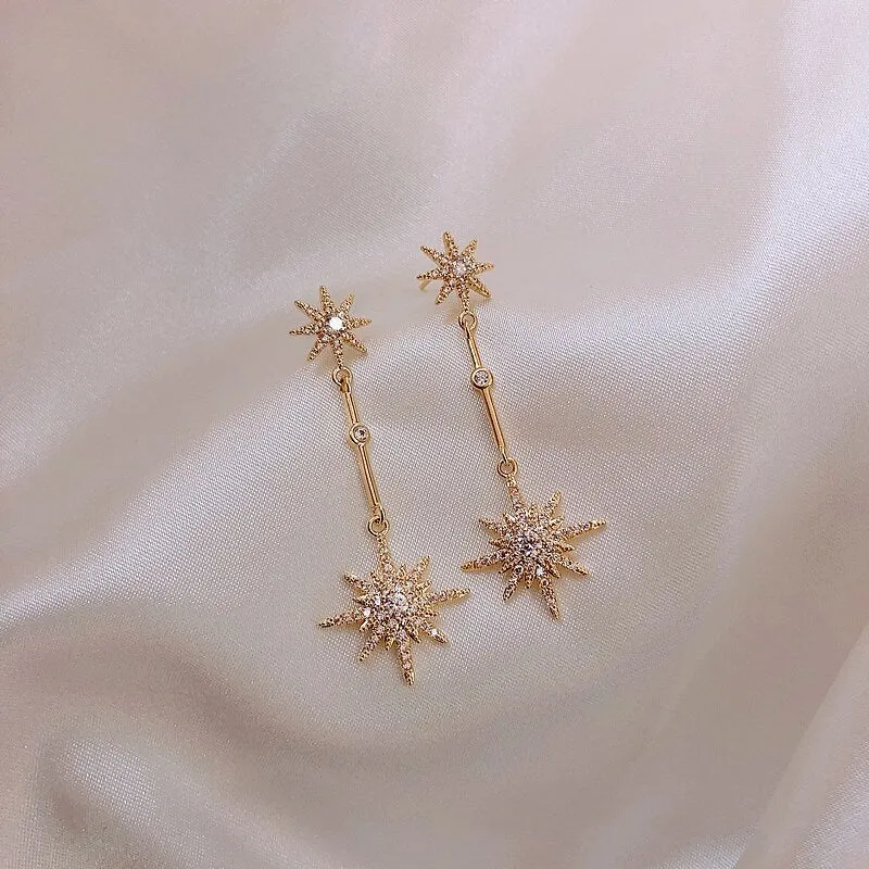 Crystal Star Drop Earrings