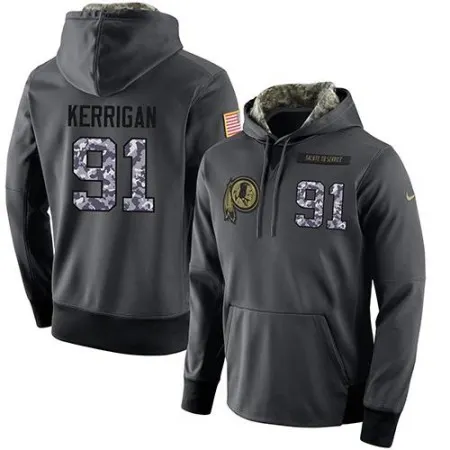 NFL Men's  Washington Redskins #91 Ryan Kerrigan Stitched Black Anthracite Salute to Service Player Performance Hoodie
