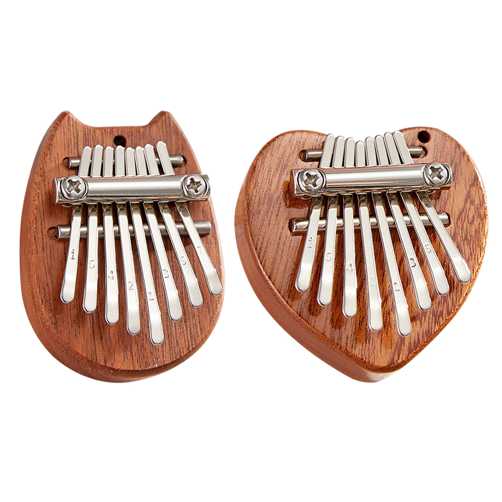 

Portable Mini 8-Key Sapele Plate Kalimba Beginners Thumb Piano Mbira Sanza, Cat, 501 Original