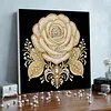 DIY Pearl Painting Rose for Home Wall Decor with Frame(30x30cm)
