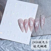 Wttao 3d Nail Art Decals Laser Black White Butterflys Stars Nail Stickers Sliders Decoration For Manicure