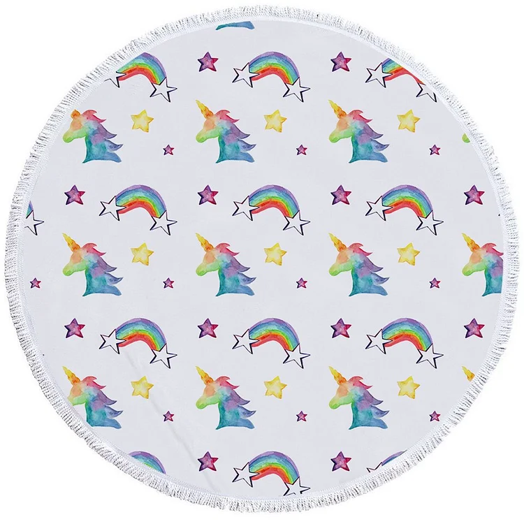 Cartoon Unicorn - Circle Tapestry - 1.5M