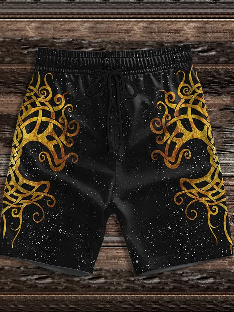 Herren-Shorts mit Viking-Print
