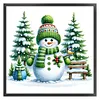 Xmas Tree Snowman-Partial 11CT Stamped Cross Stitch Bead Embroidery 36*36cm/14.17*14.17in tapestrymarket
