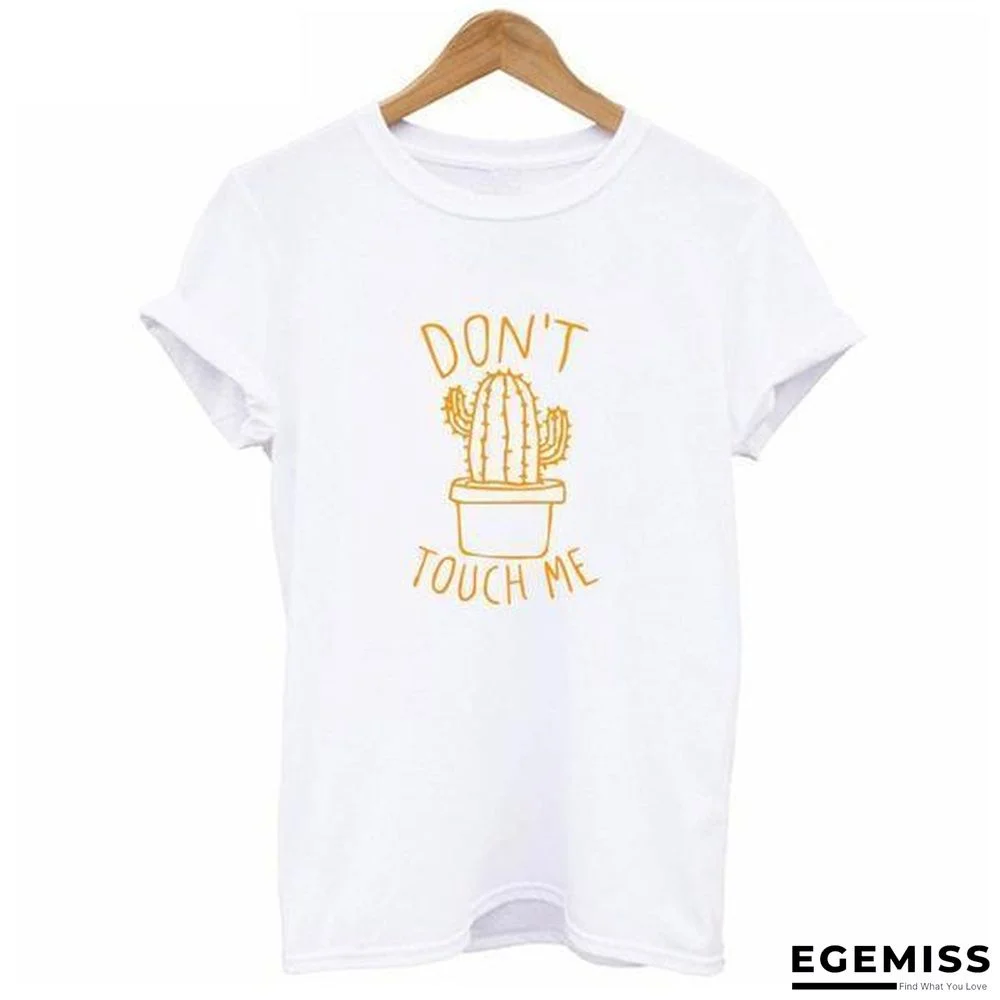 Cactus Printed Women's Cotton T-shirts Top Tee Round Neck T-shirts | EGEMISS