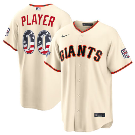 Men's San Francisco Giants Nike Cream 2026 All-Star Edition Stars & Stripes Stadium Custom Jersey