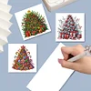 (US Only)6PCS Christmas Tree DIY Diamond Art Greeting Cards Congratulations Cards & Gifts