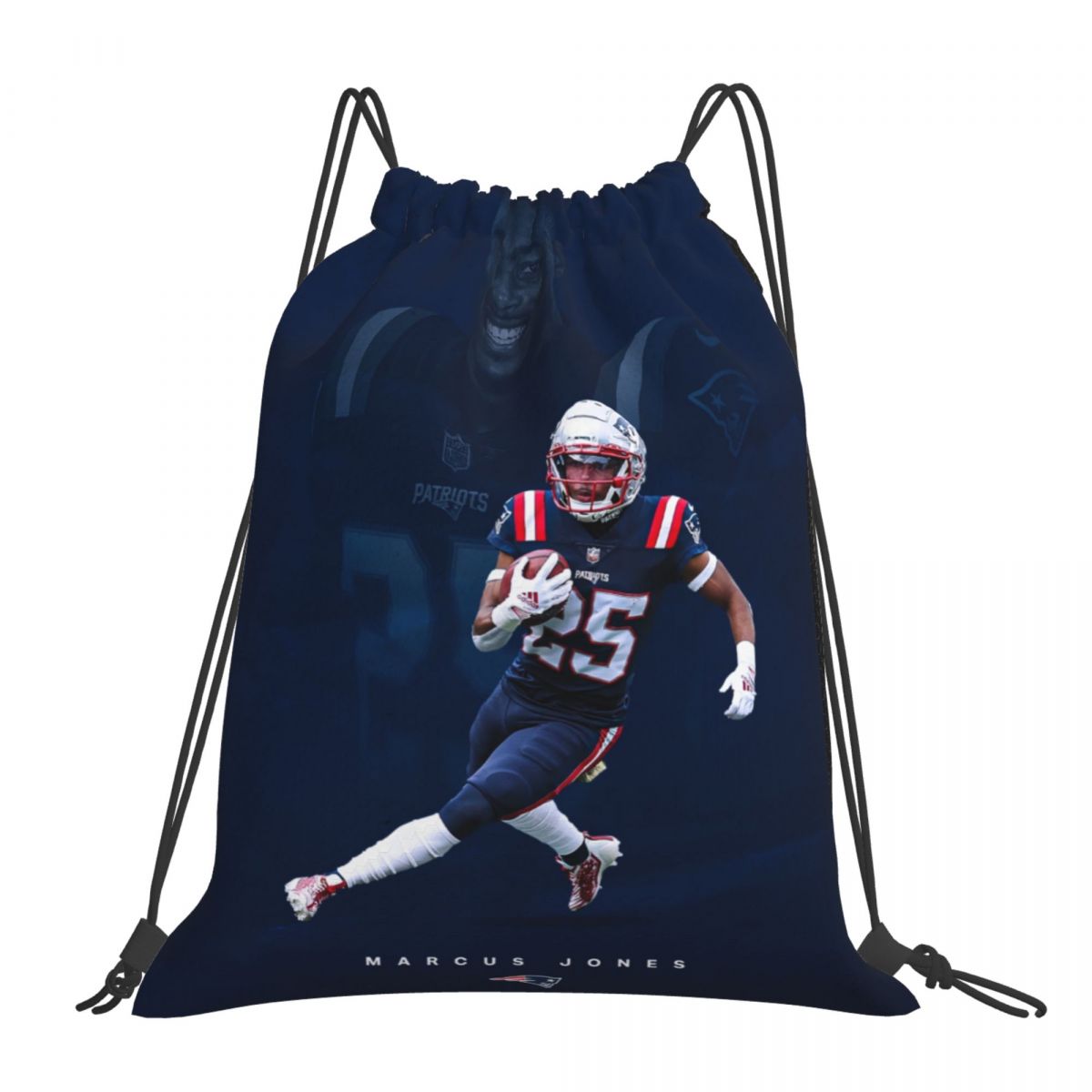 New England Patriots Marcus Jones Drawstring Bags for School Gym