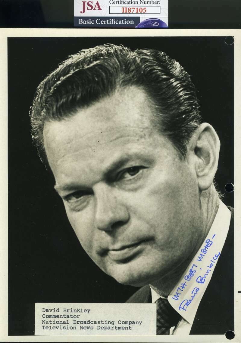 David Brinkley JSA Coa Hand Signed 8x10 1973 Photo Poster painting Autograph