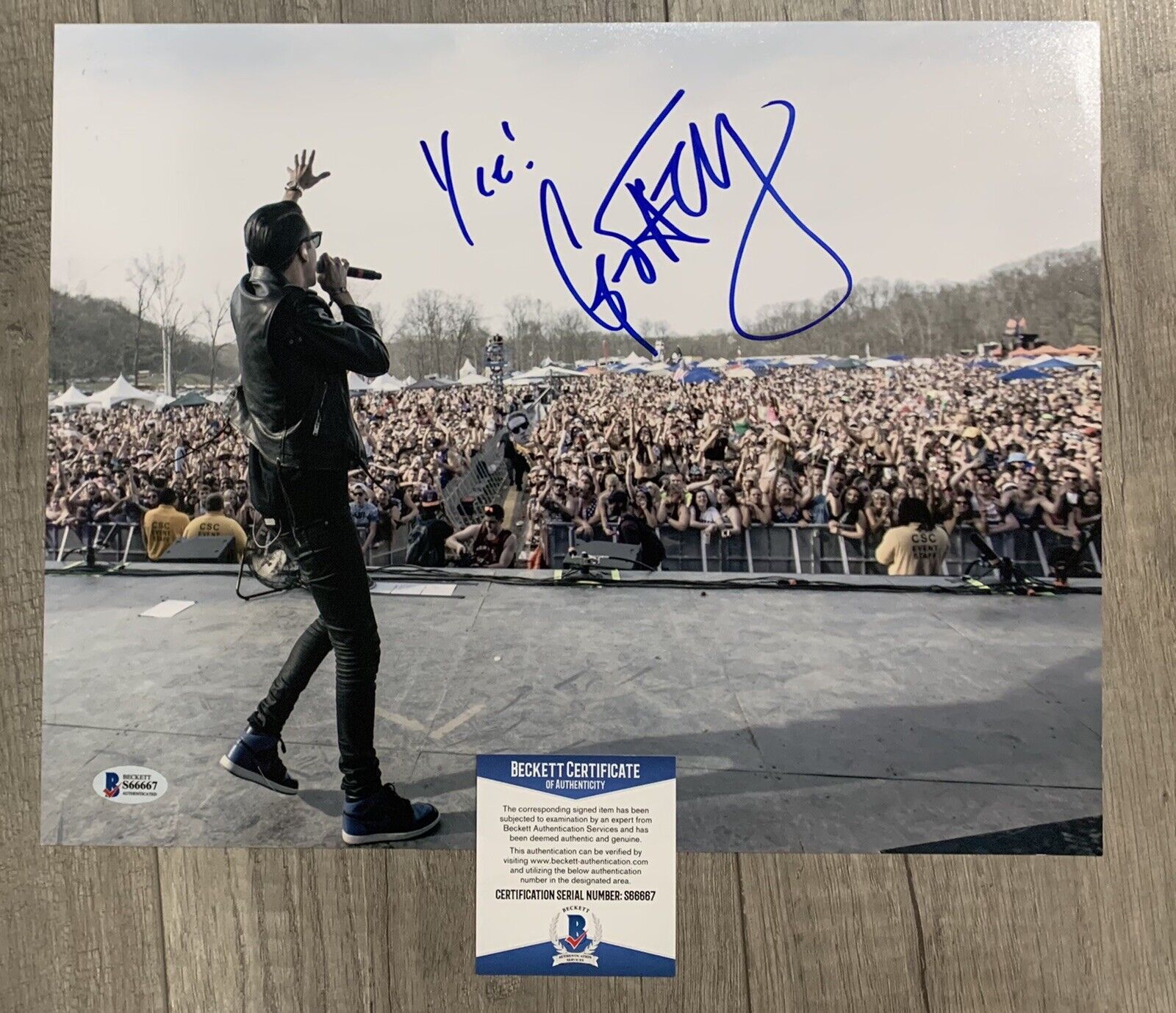 G-EAZY GERALD GILLUM SIGNED AUTOGRAPHED 11X14 Photo Poster painting-BECKETT BAS COA RAP GEAZY