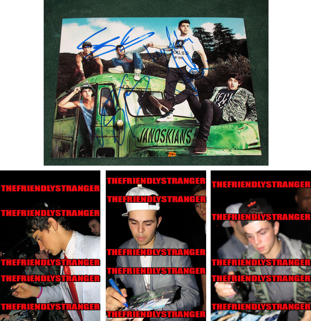 THE JANOSKIANS signed 8X10 Photo Poster painting (B) - PROOF - Luke Brooks, James, Daniel COA