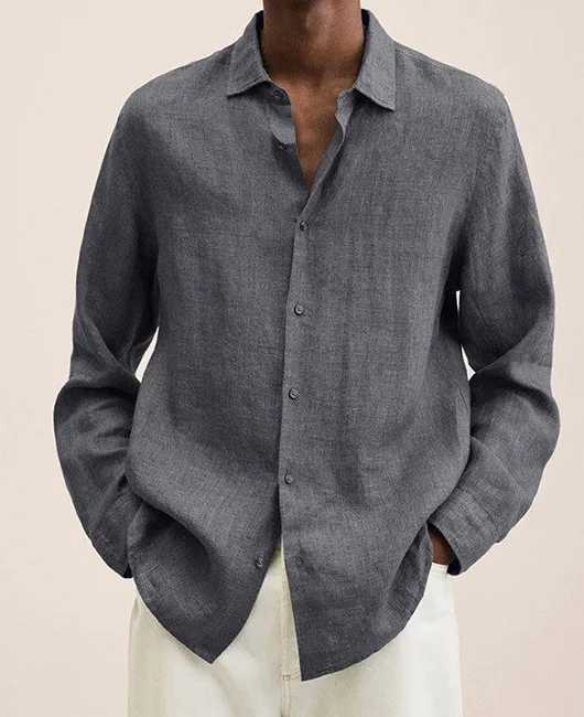 Daily Linen Loose Single Breasted Long Sleeve Shirt 