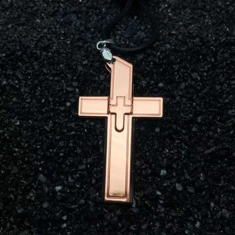 Buzzdaisy [New recommendation] Cross self-defence titanium steel necklace
