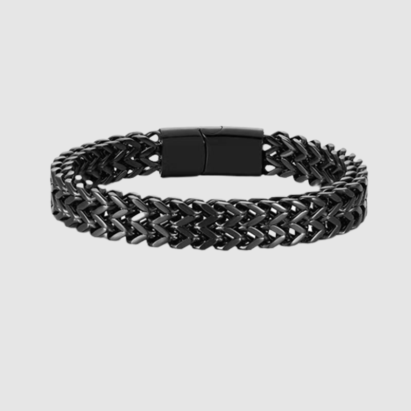 Men's stainless steel double layer wide chain fashion neutral titanium steel thick bracelet