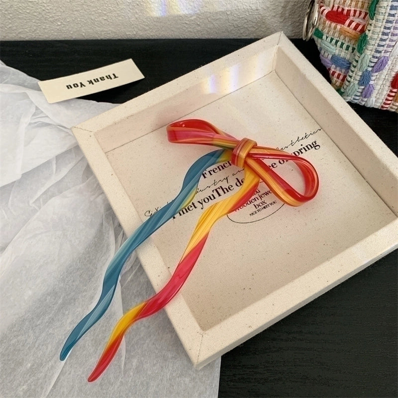 Women’s Sweet Minimalist Bow Knot Acetic Acid Sheets Hairpin