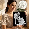 (25x25cm)DIY Lady Framed Handmade Pearl Painting Art Craft Kit Living Home Decor